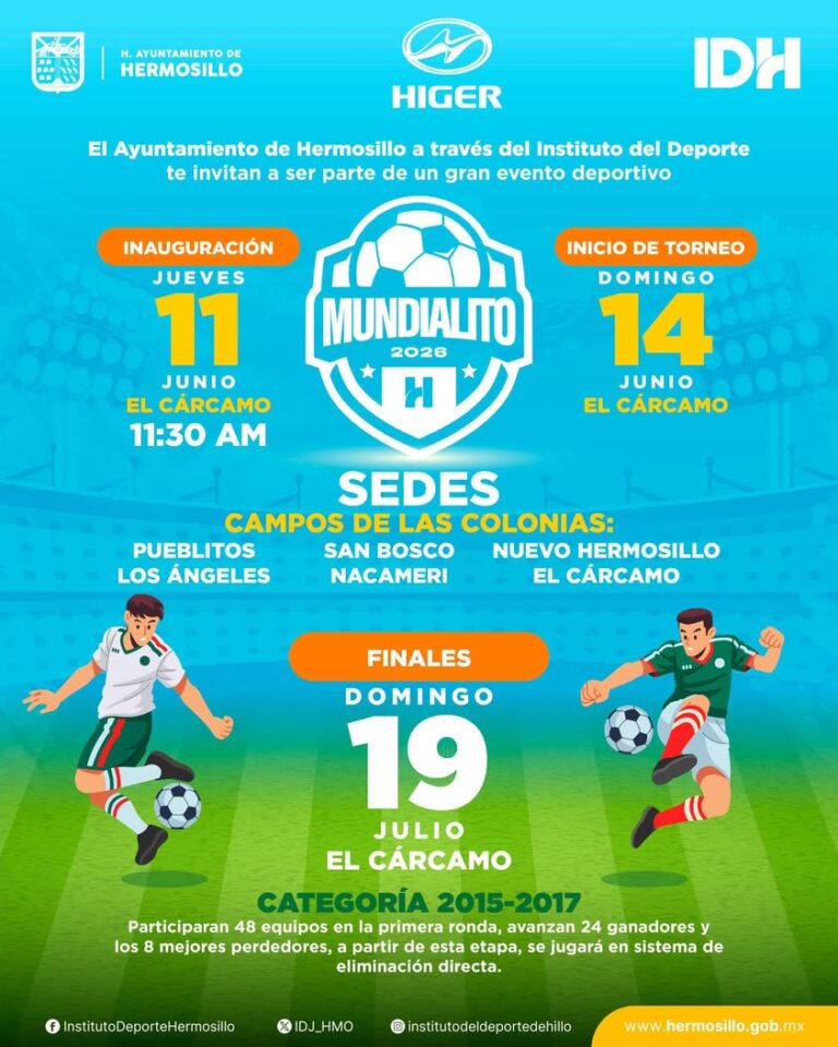 Inicia el Mundialito H en Hermosillo con participación de 48 equipos infantiles