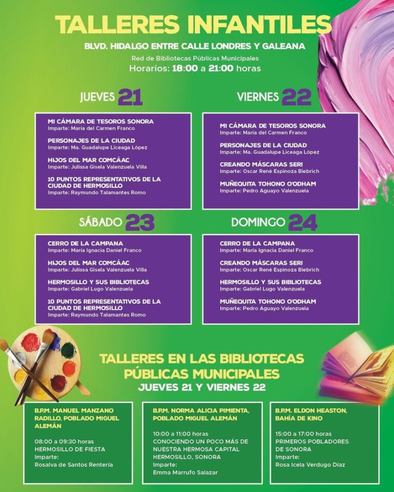 Fiestas del Pitic 2026 en Hermosillo ofrecerán talleres infantiles y actividades culturales