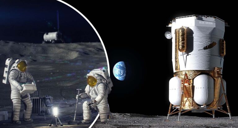 NASA y Blue Origin inician envío de carga para base lunar en el polo Sur