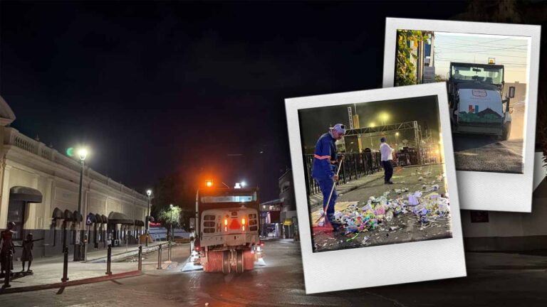 Operativo especial de limpieza en el Centro Histórico durante Fiestas del Pitic 2026 en Hermosillo