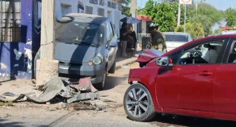 Accidente vial en Hermosillo deja dos personas lesionadas, entre ellas una mujer embarazada