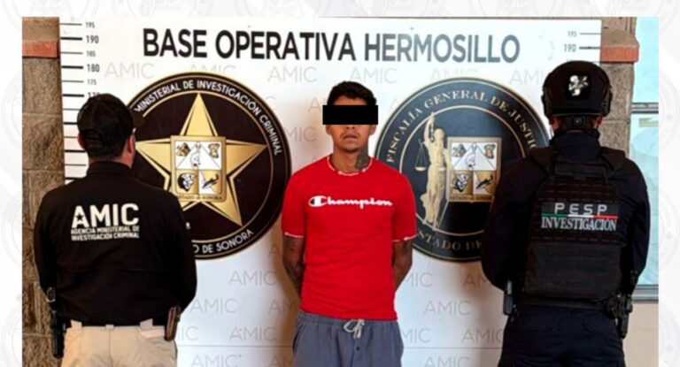 Detienen en Hermosillo a presunto implicado en homicidio registrado en San Luis Río Colorado