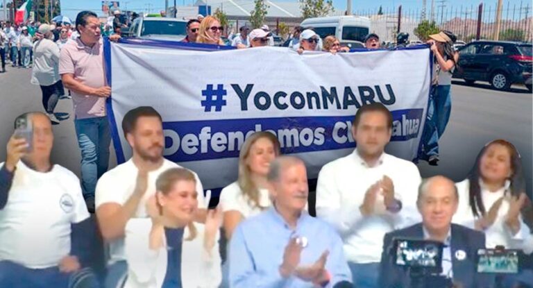 PAN realiza marcha en Chihuahua en apoyo a Maru Campos y concluye con mitin político