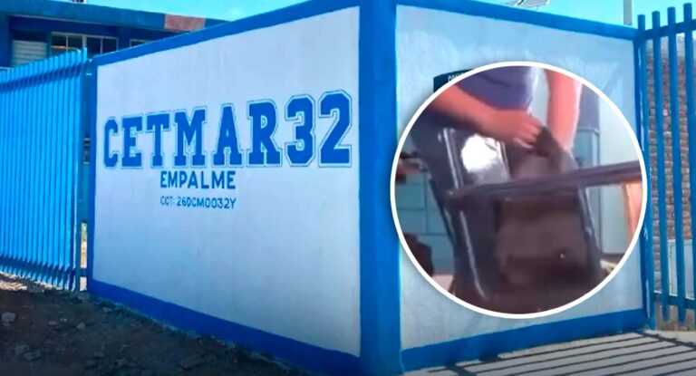 Separan a maestro de Cetmar Empalme tras video sacando pertenencias de mochilas