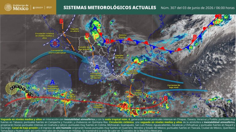 Lluvias intensas y altas temperaturas mantienen en alerta a varias regiones de México