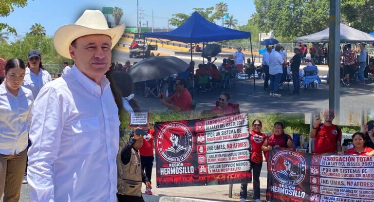 Protestan en Hermosillo por hospital del ISSSTE; Durazo atiende demandas y acuerda mejoras