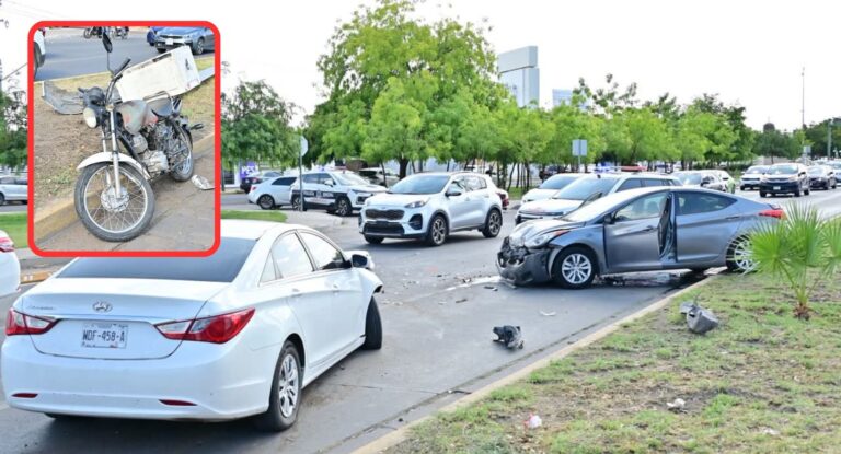 Accidente múltiple en el poniente de Hermosillo deja motociclista herido y poste derribado Accidente múltiple en el poniente de Hermosillo deja motociclista herido y poste derribado