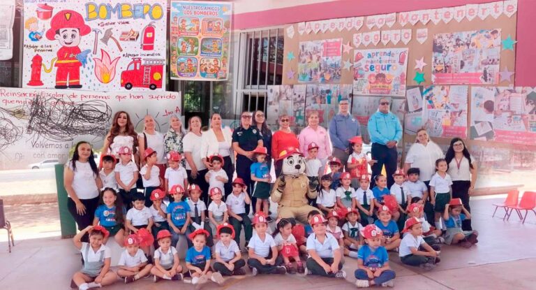 Estudiantes del Jardín de Niños Nacameri completan programa de seguridad impartido por Bomberos en Hermosillo