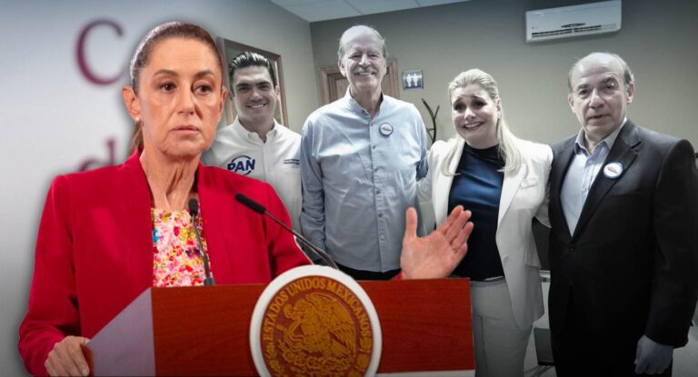 Sheinbaum critica a PAN y PRI tras apoyo de Fox y Calderón a Maru Campos en Chihuahua