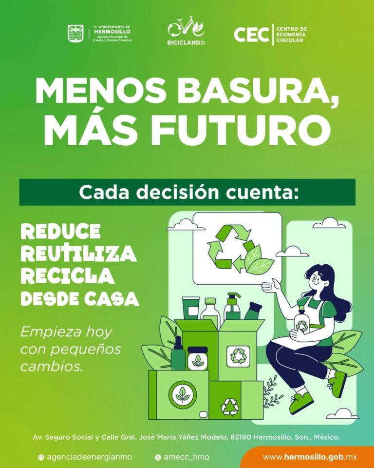 Gobierno de Hermosillo impulsa economía circular con campaña de reciclaje en casa Gobierno de Hermosillo impulsa economía circular con campaña de reciclaje en casa