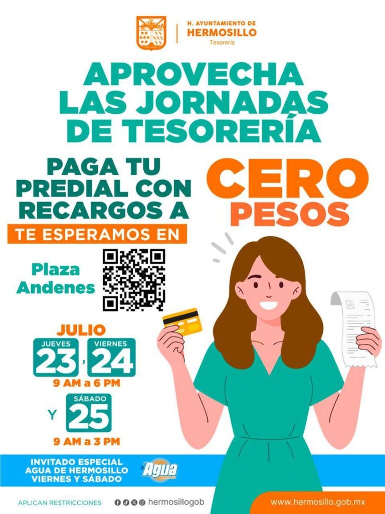 Tesorería de Hermosillo ofrece jornadas para pago de predial sin recargos en Plaza Andenes Tesorería de Hermosillo ofrece jornadas para pago de predial sin recargos en Plaza Andenes