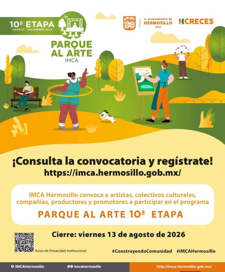 Convocan a artistas de Hermosillo a participar en Parque al Arte 2026