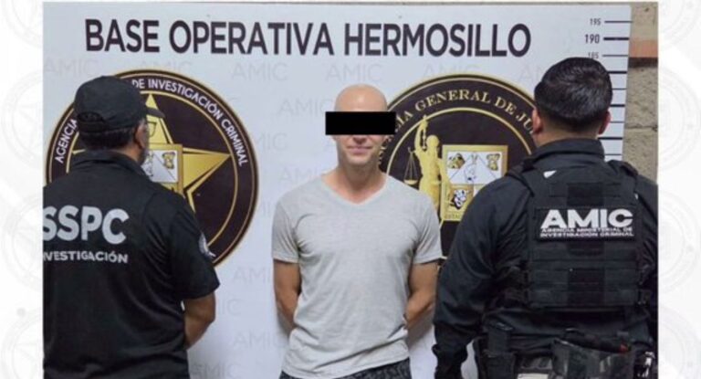 Detienen en Hermosillo a estadounidense buscado por narcotráfico y delitos con fentanilo en Florida