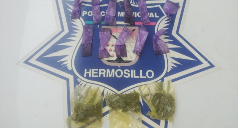 Detienen a tres hombres con droga en operativos realizados en Hermosillo