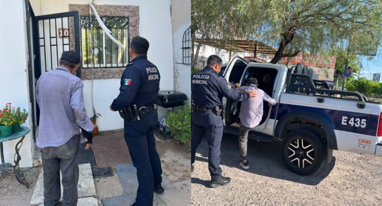 Policías municipales auxilian a adulto mayor desorientado en colonia Los Ángeles de Hermosillo