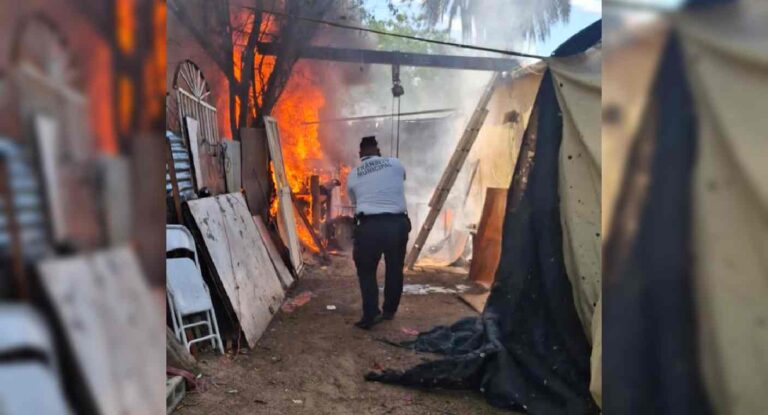 Rescatan a adulto mayor durante incendio en el sur de Hermosillo