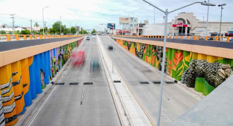Finalizan mural en paso a desnivel Colosio y Solidaridad en Hermosillo