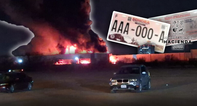 Incendio afecta bodega de la Secretaría de Hacienda en Hermosillo con placas y tarjetas de circulación Incendio afecta bodega de la Secretaría de Hacienda en Hermosillo con placas y tarjetas de circulación