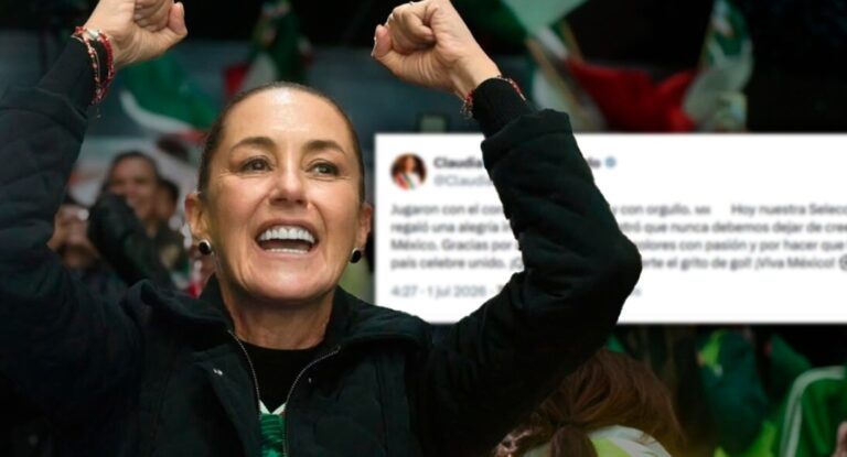 Sheinbaum celebra triunfo de México sobre Ecuador en octavos de final del Mundial