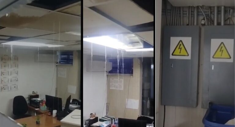Trabajadores alertan por filtraciones y fallas eléctricas en Hospital Fernando Ocaranza durante lluvias