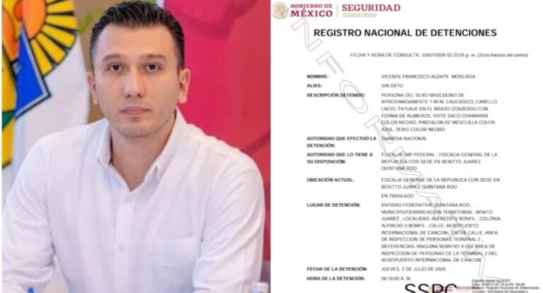 Detienen al tesorero de Tulum en Cancún por portar armas sin permiso; renuncia al cargo