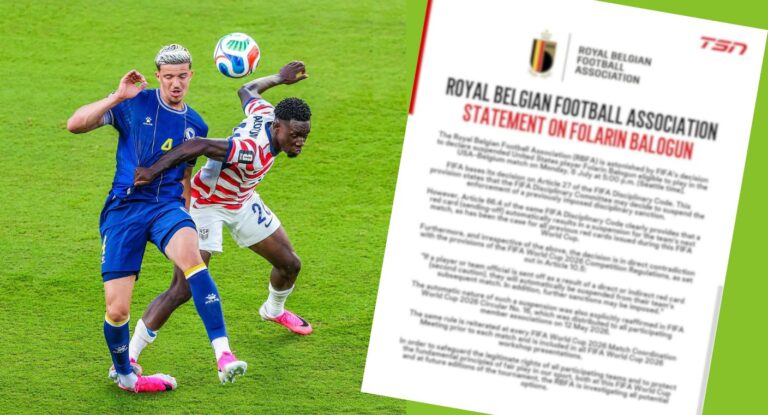 Bélgica cuestiona a la FIFA por permitir jugar a Balogun tras expulsión en Mundial 2026 Bélgica cuestiona a la FIFA por permitir jugar a Balogun tras expulsión en Mundial 2026