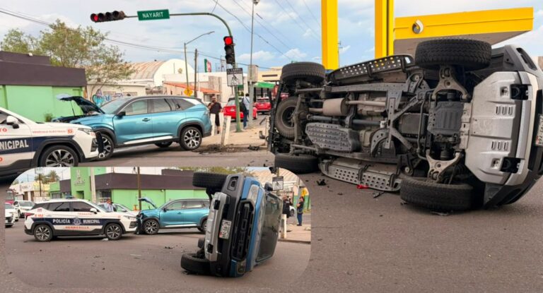 Accidente con volcamiento en Monteverde y Nayarit moviliza a emergencias en Hermosillo Accidente con volcamiento en Monteverde y Nayarit moviliza a emergencias en Hermosillo