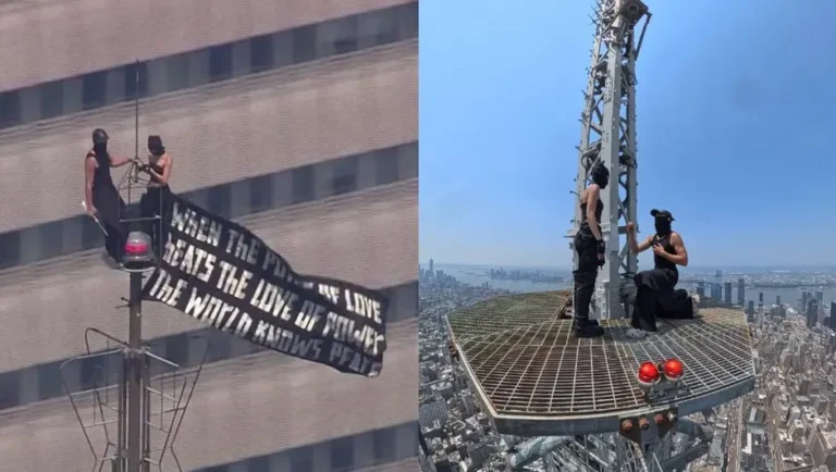 Pareja escala el Empire State, se compromete en la cima y termina detenida