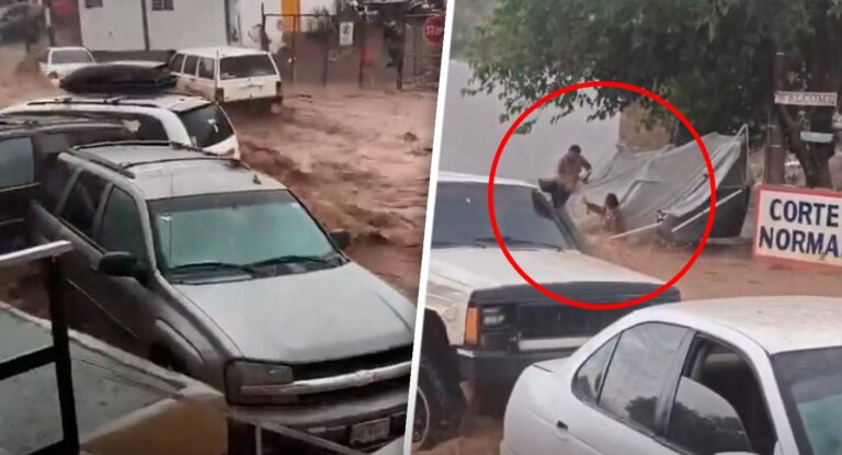 Tormenta provoca arrastre de vehículos y rescate de mujer en Nogales Tormenta provoca arrastre de vehículos y rescate de mujer en Nogales