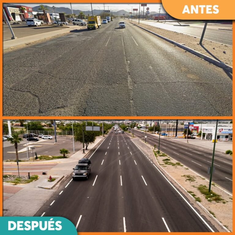 Rehabilitan cuerpo norte del bulevar Juan Bautista Escalante en Hermosillo