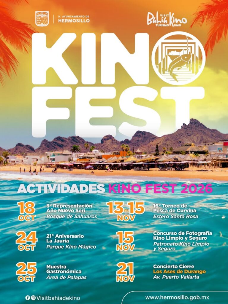 Gobierno de Hermosillo anuncia eventos de Kino Fest 2026 en Bahía de Kino