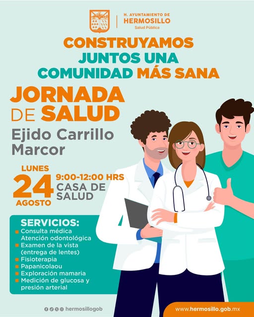 Jornada de Salud en Hermosillo ofrecerá servicios gratuitos el 24 de agosto Jornada de Salud en Hermosillo ofrecerá servicios gratuitos el 24 de agosto