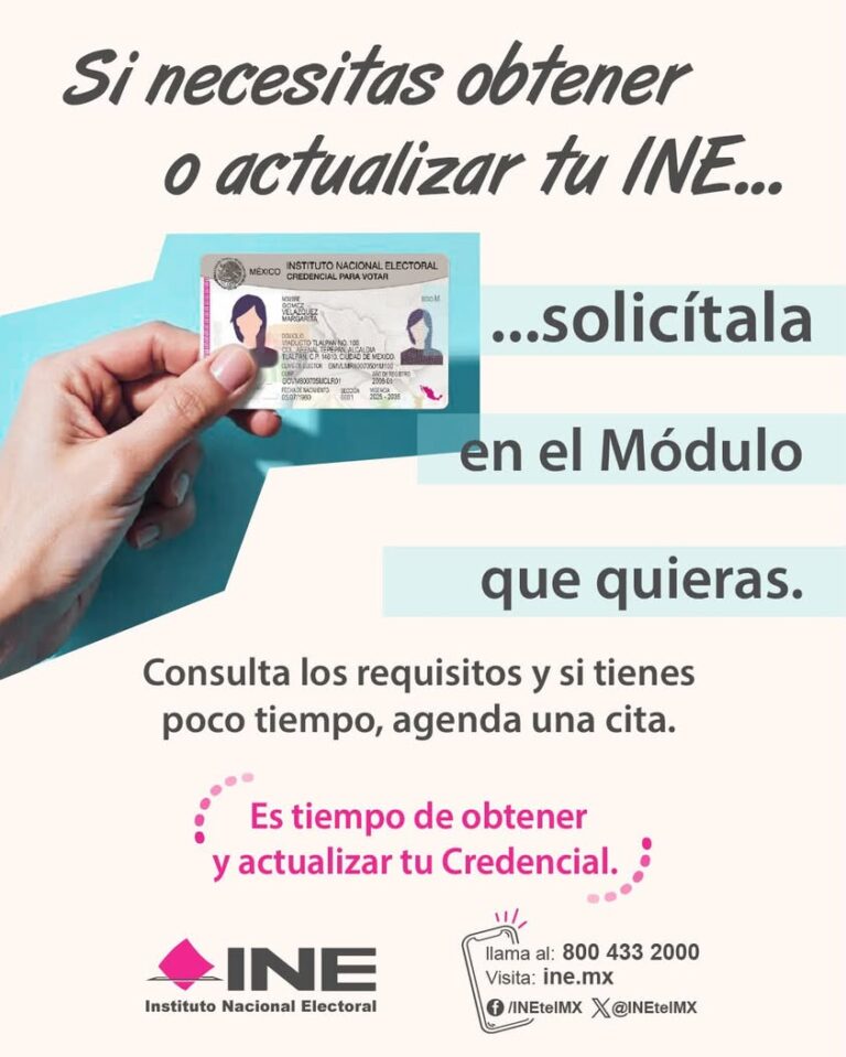 Módulo del INE en Palacio Municipal para trámites el 19 de agosto Módulo del INE en Palacio Municipal para trámites el 19 de agosto