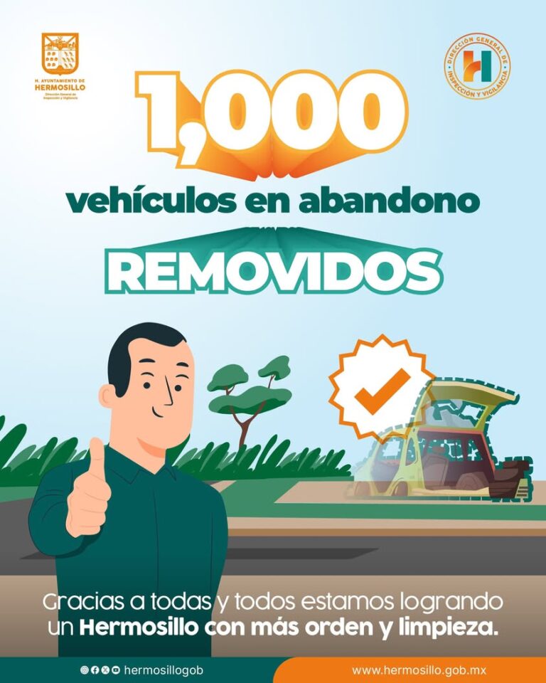 Operativo Hermosillo Libre de Vehículos en Situación de Abandono 2026 supera meta