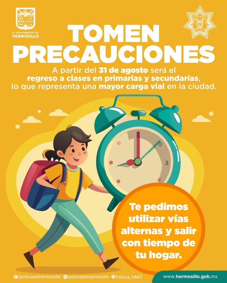 Regreso a clases en Hermosillo inicia el 31 de agosto para primaria y secundaria