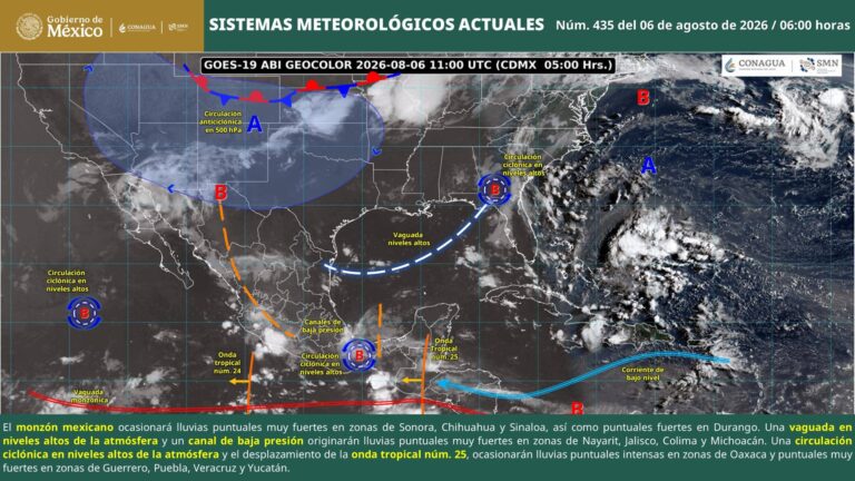 Monzón mexicano traerá lluvias fuertes y altas temperaturas a Sonora el 6 de agosto Monzón mexicano traerá lluvias fuertes y altas temperaturas a Sonora el 6 de agosto