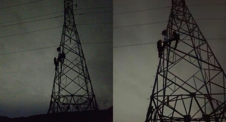 Rescate de hombre atrapado en torre de CFE en Hermosillo
