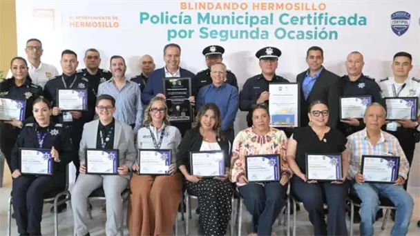Policía Municipal de Hermosillo renueva certificación Certipol tras evaluación Policía Municipal de Hermosillo renueva certificación Certipol tras evaluación
