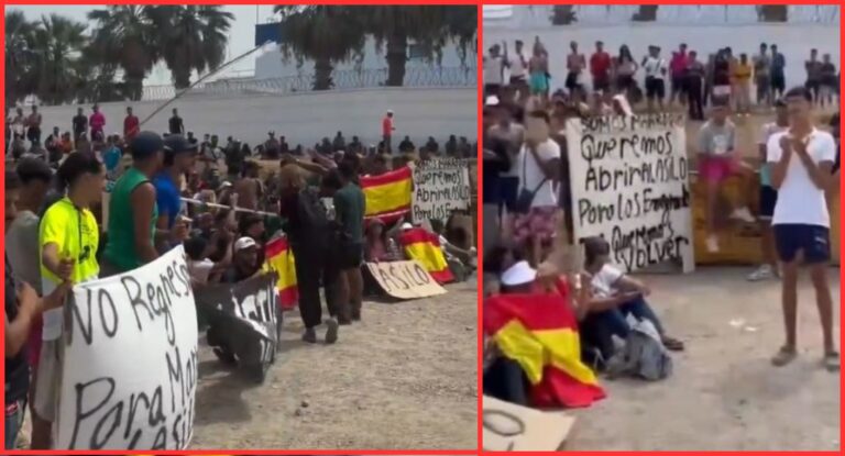 Migrantes protestan en Ceuta para exigir asilo y evitar devolución a Marruecos Migrantes protestan en Ceuta para exigir asilo y evitar devolución a Marruecos