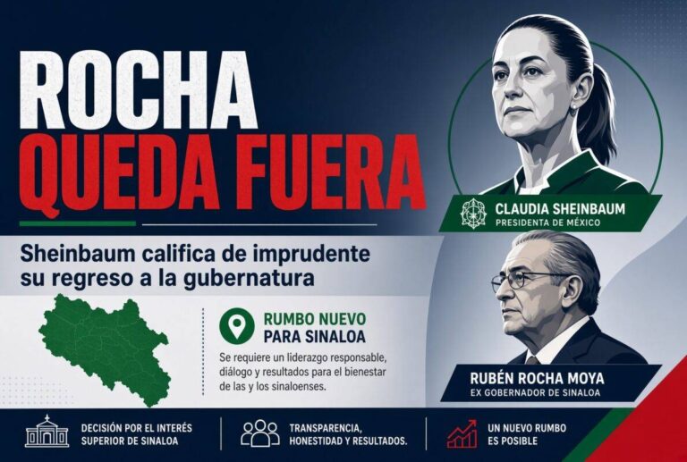 Rubén Rocha Moya solicita licencia indefinida y Claudia Sheinbaum exige nuevo rumbo en Sinaloa