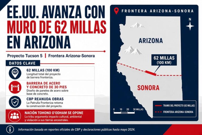 Nueva barrera fronteriza en Arizona afecta a Nación Tohono O’odham Nueva barrera fronteriza en Arizona afecta a Nación Tohono O’odham