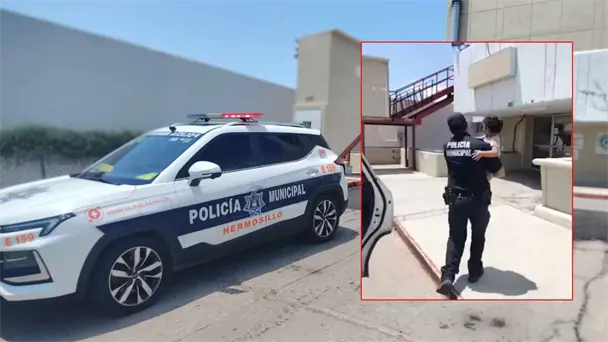 Policías municipales auxilian a niña picada por alacrán en Hermosillo Policías municipales auxilian a niña picada por alacrán en Hermosillo