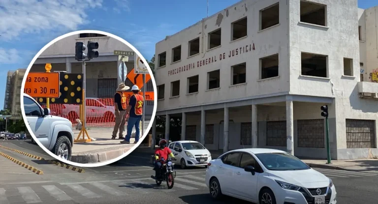 Colocan señalamientos preventivos para demolición del antiguo edificio de Procuraduría en Hermosillo