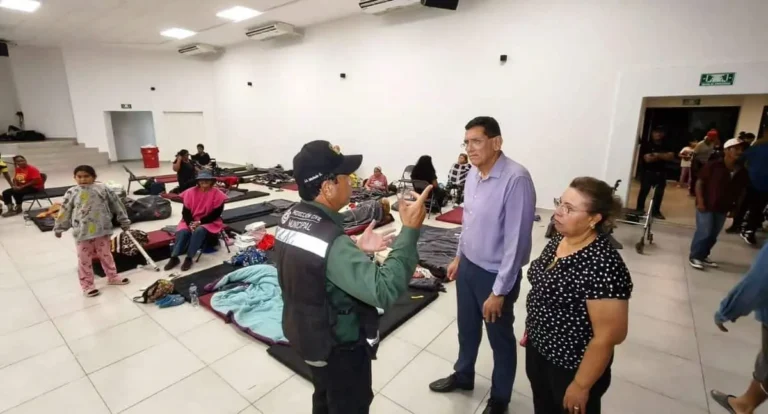 Refugian a 47 personas en Miguel Alemán tras lluvias por Polo y activan Plan DN-III-E