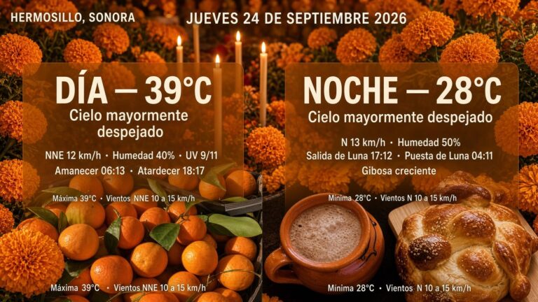 Monzón mexicano mantiene lluvias y clima inestable en Sonora este 24 de septiembre