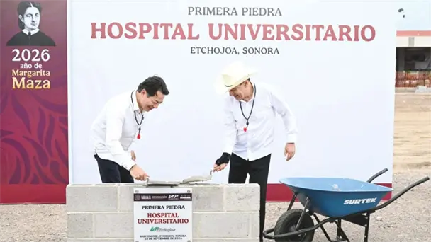 Colocan primera piedra del Hospital Universitario en Etchojoa con inversión de 510 mdp