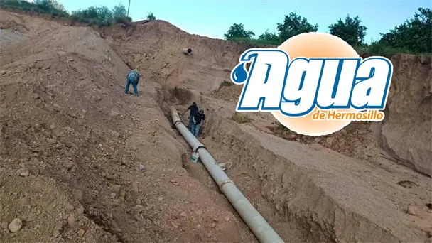 Avanza 80% la reparación de línea de agua dañada en Las Malvinas, Hermosillo