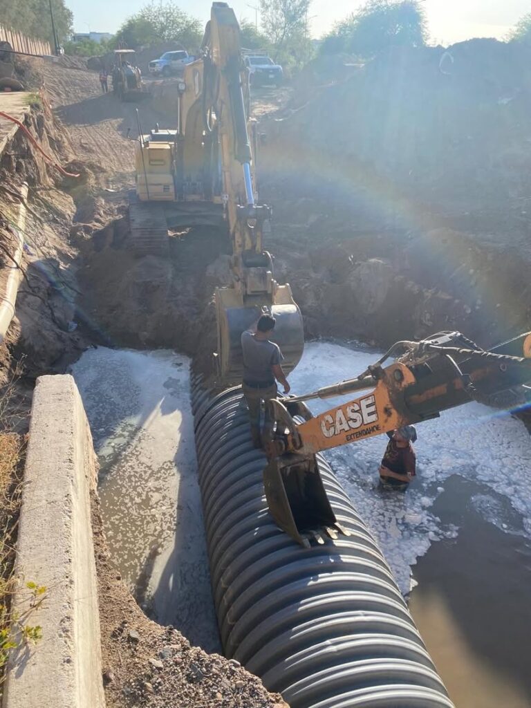 Avanza 75% la rehabilitación del colector sanitario Quintero Arce en Hermosillo