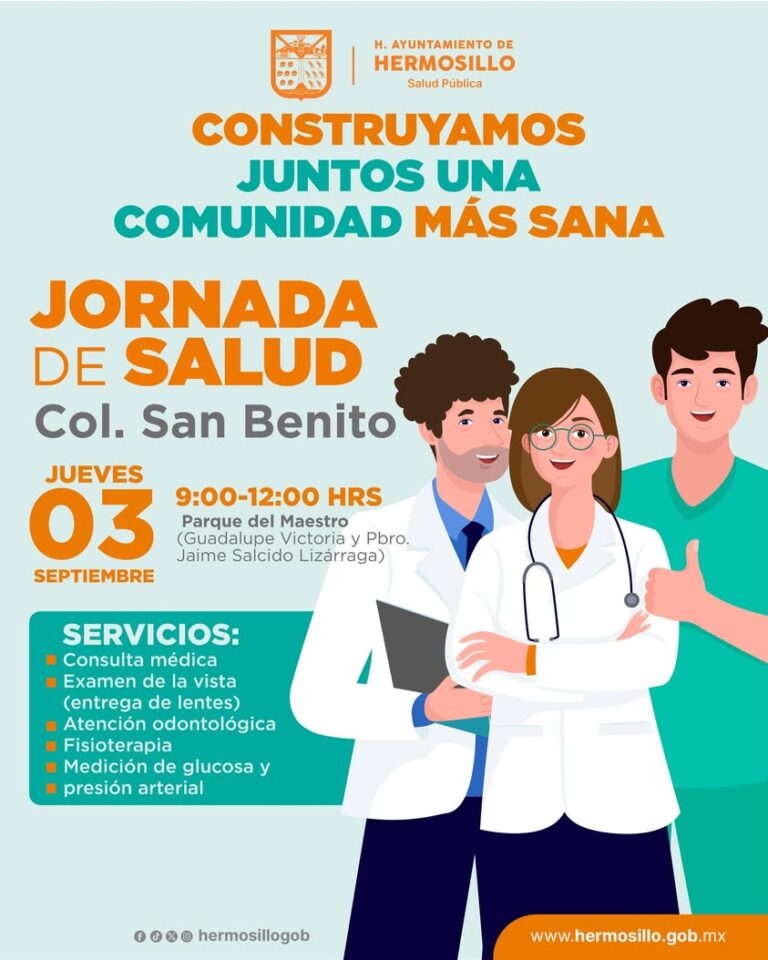 Jornada de Salud gratuita en Colonia San Benito el 3 de septiembre