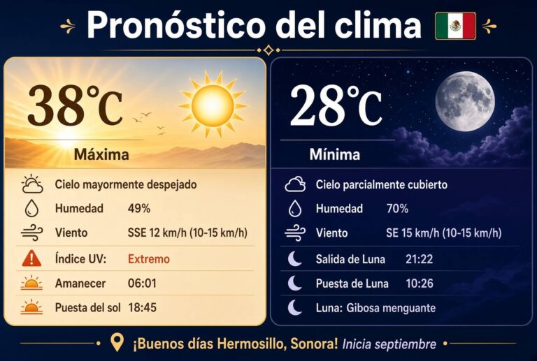 Sonora mantiene vigilancia por calor y lluvias por monzón mexicano